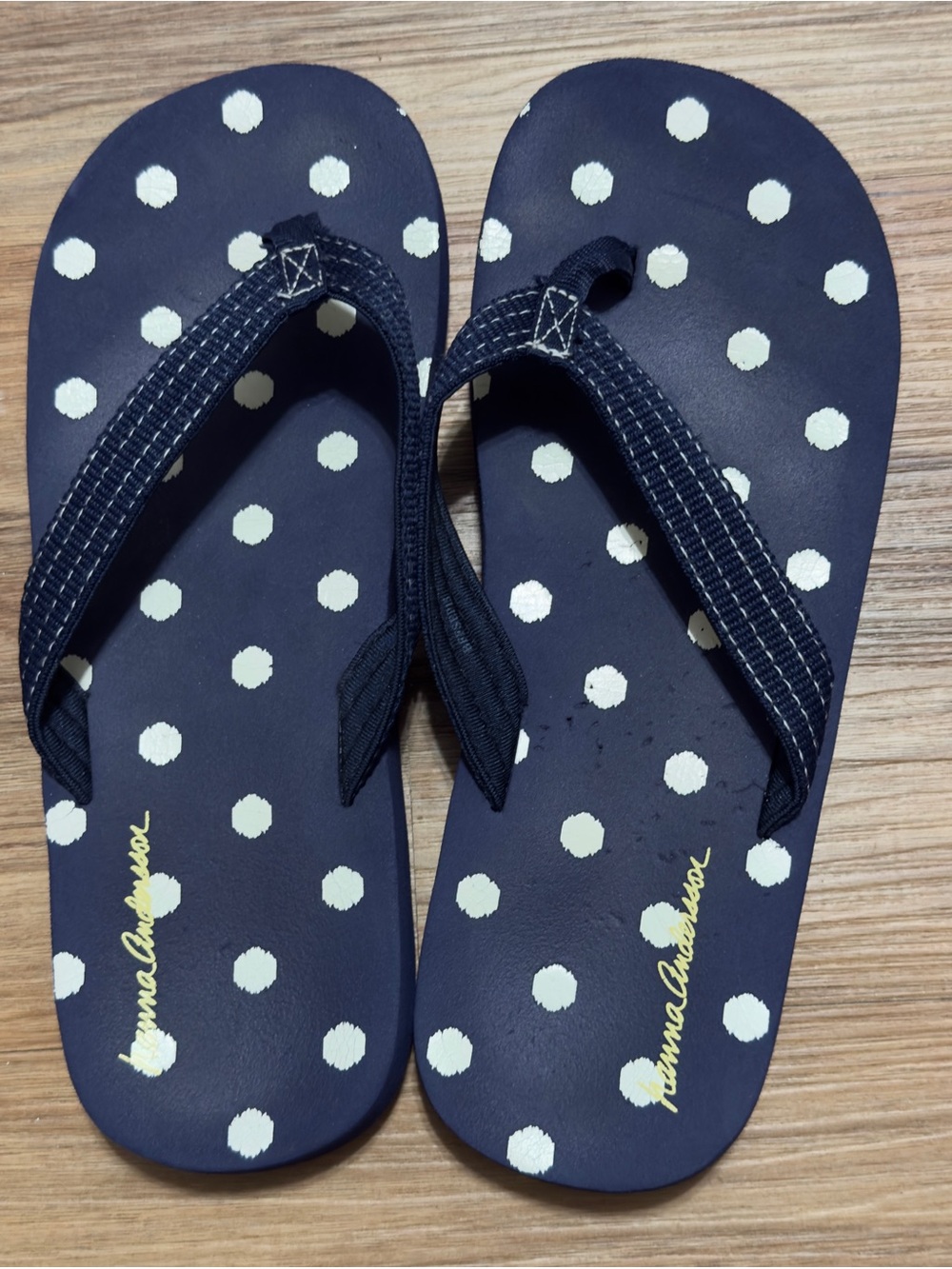 Navy Polka Dot Kids Flip Flops by J. America - Cute Toddler Sandals